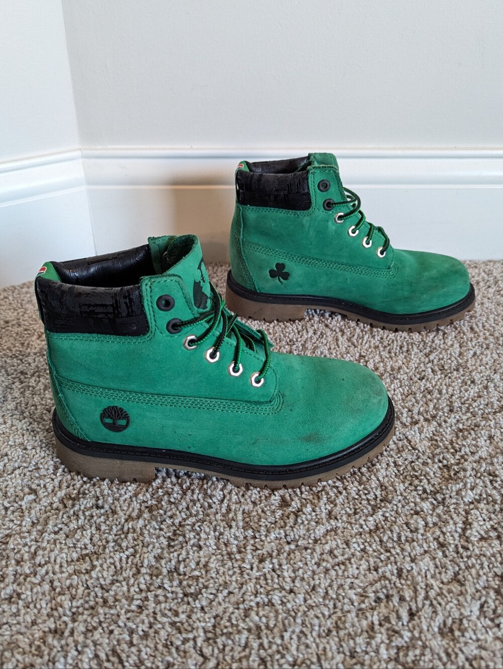 Timberland x NBA Celtic 6" Premium Boots - Green Leather sz 2